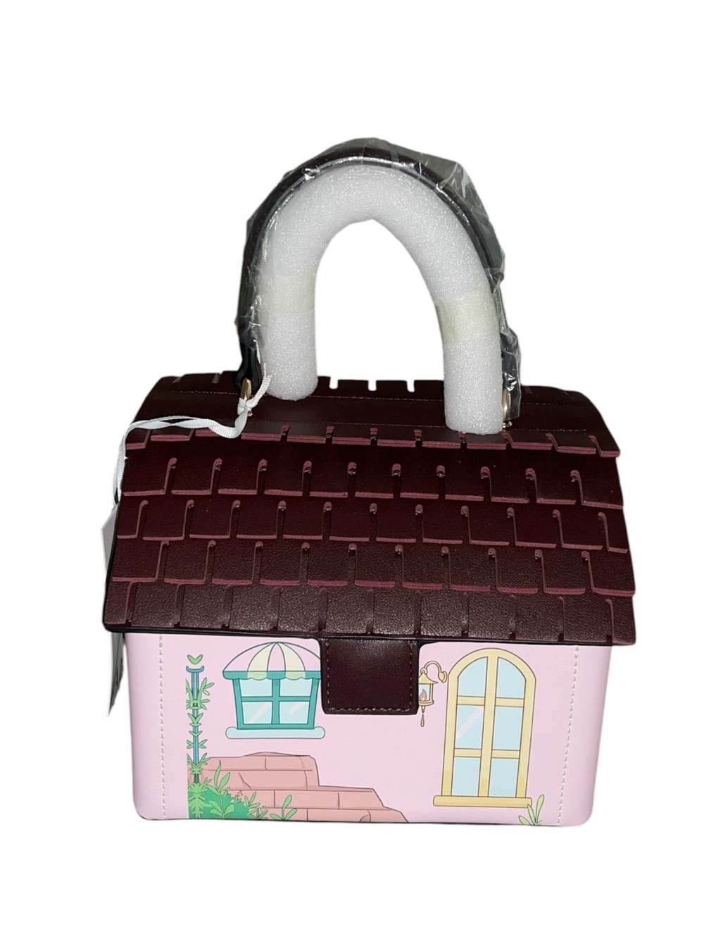 ALYSSA PINK NOVELTY HOUSE SHAPED CROSSBODY SATCHEL BAG